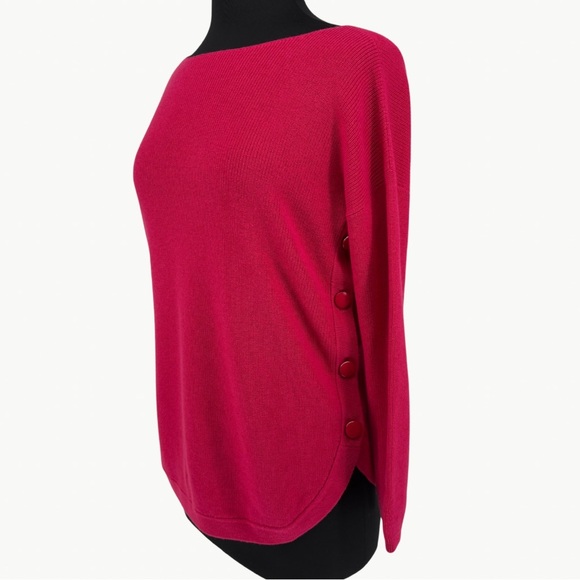 Sézane Clément Merino Wool Cotton Sweater Sz Small Fuchsia Pink French Chic New - Picture 12 of 15